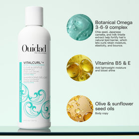 Ouidad shampoo pump close-up highlighting easy dispensing