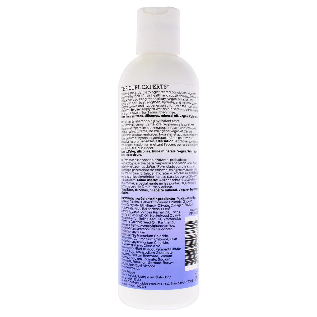 Ouidad conditioner cream texture close-up conveying hydration and spreadability benefit