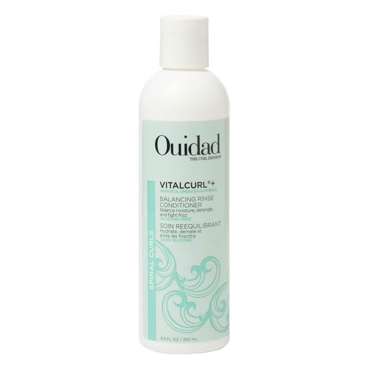 Ouidad front bottle showing VitalCurl+ balancing rinse for lightweight hydration
