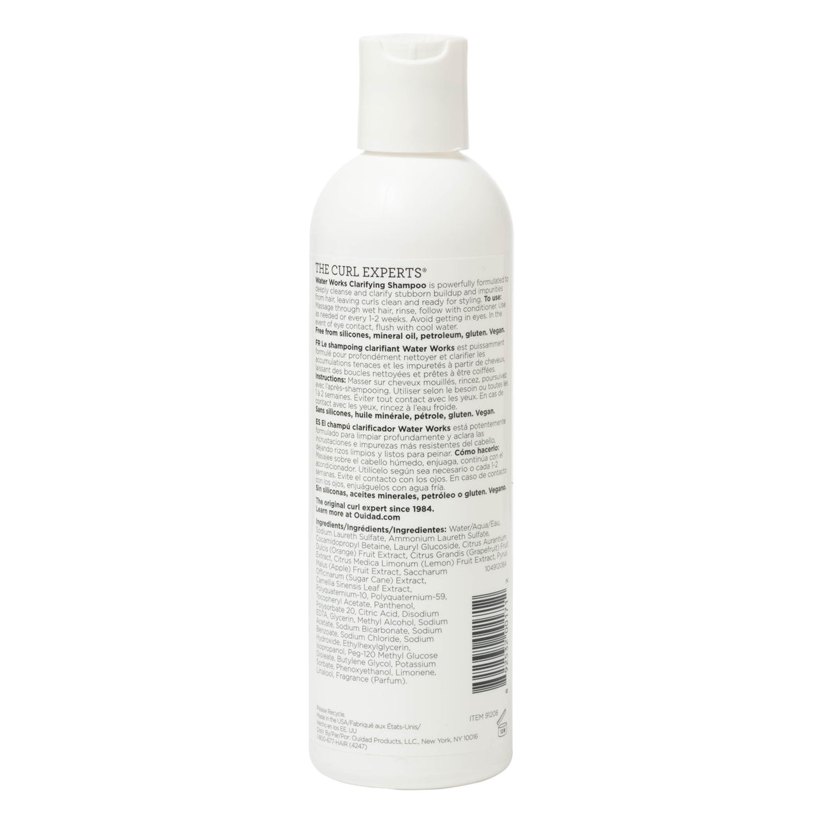 Ouidad Water Works lather on curly hair demonstrating gentle effective cleanse