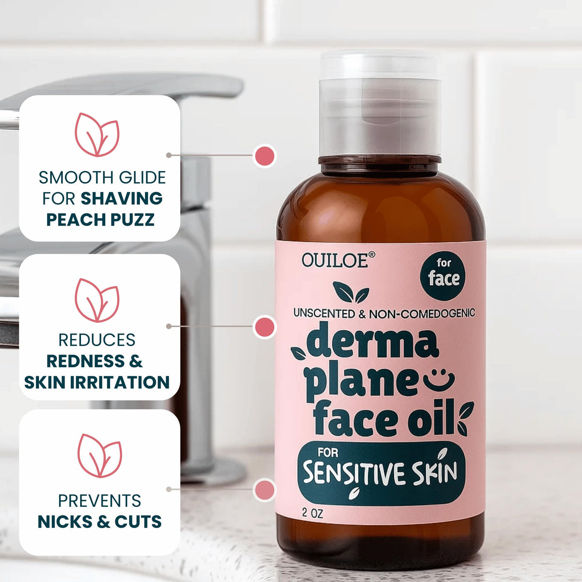 Ouiloe oil texture on skin illustrating lightweight, non-greasy slip benefit