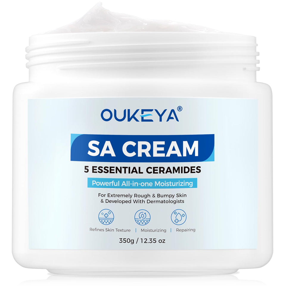 OUKEYA front bottle 12.35 oz showing packaging and product benefit