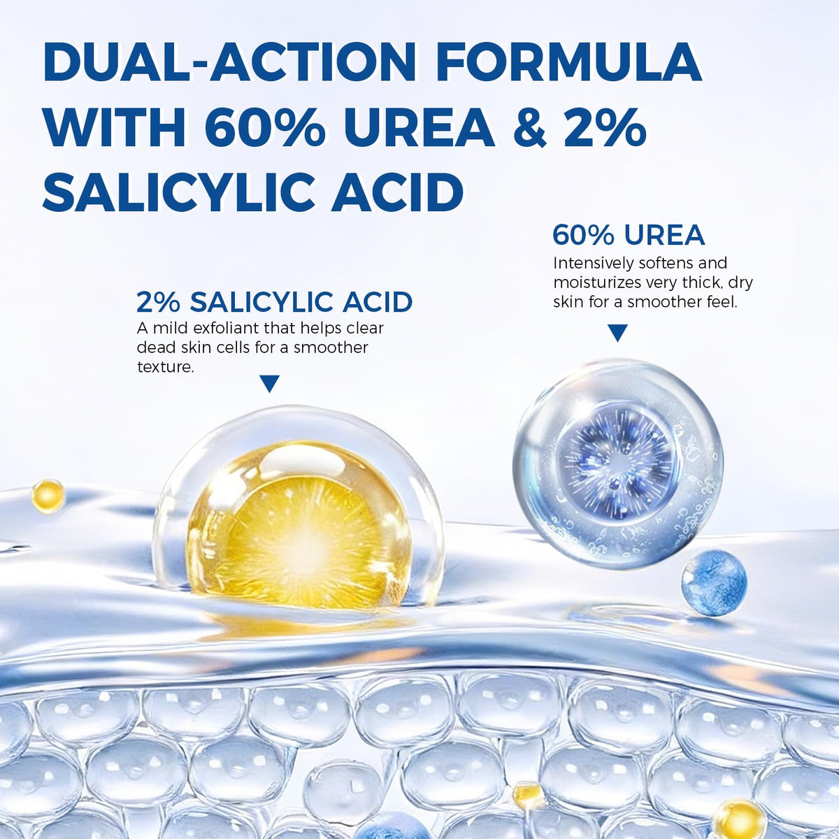 OUKEYA application on heel targeting cracked skin to soften and hydrate deeply