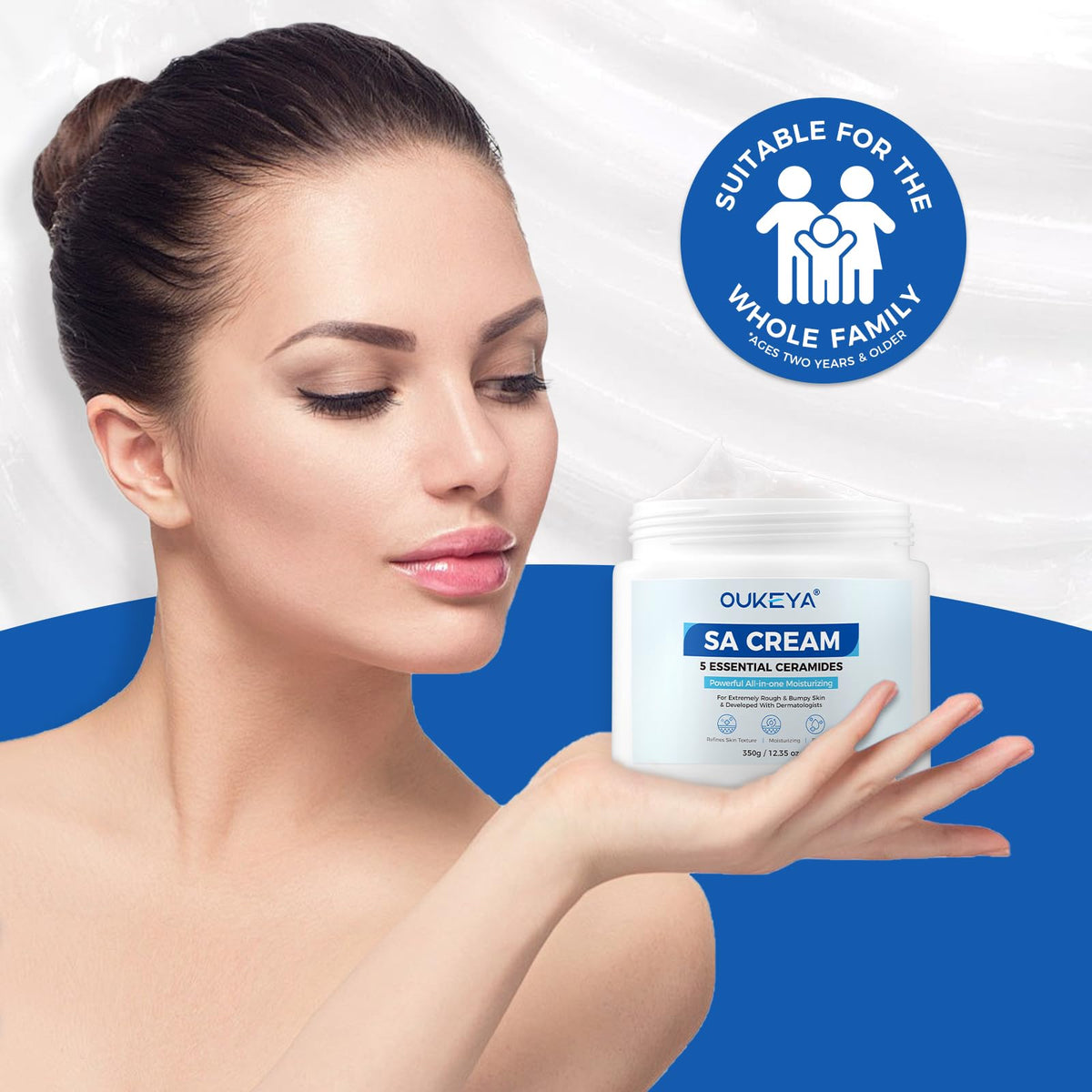 OUKEYA lifestyle on bathroom shelf showing daily routine integration benefit