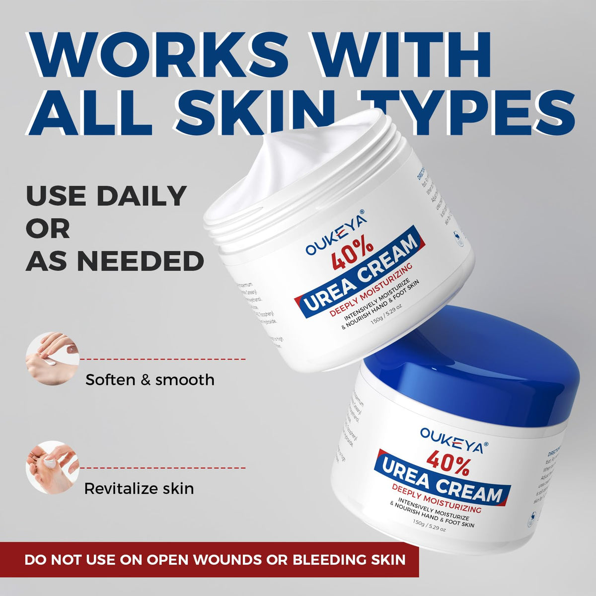 OUKEYA jar on bathroom counter near towel showing daily skincare routine fit