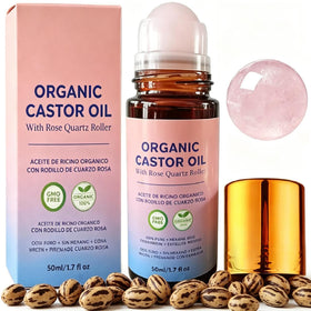 OUKPANE bottle front view showing castor oil and roller for precise application