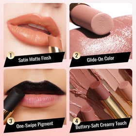 Oulac on model closeup illustrating satin-matte finish and natural look