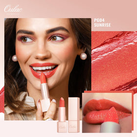 Oulac swatch on hand showing coral tint and natural enhancing benefit