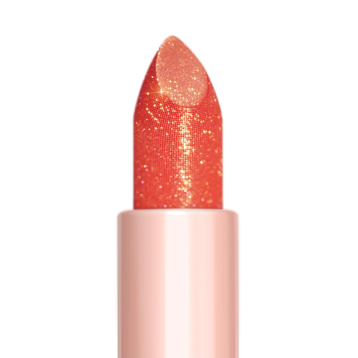 Oulac applied on model lips showing subtle coral glow and improved radiance