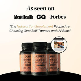 Ourea golden glow capsule close-up texture highlighting plant-based ingredients