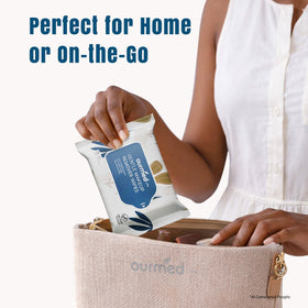 ourmed life biodegradable graphic illustrating plant-based fibers and eco benefit