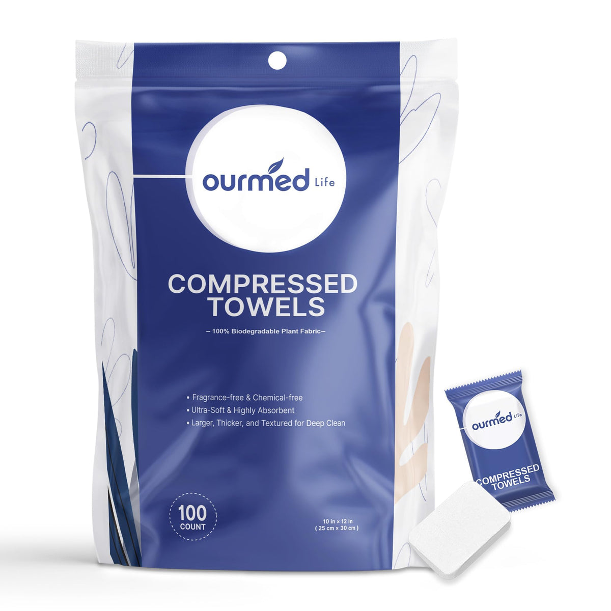 ourmed life front packaging showing 100-count and travel convenience