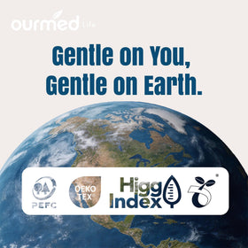 ourmed life lifestyle outdoor use on a hiking pack showing lightweight, travel benefit
