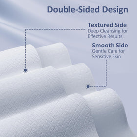ourmed life removing makeup to show effective, lint-free cleansing