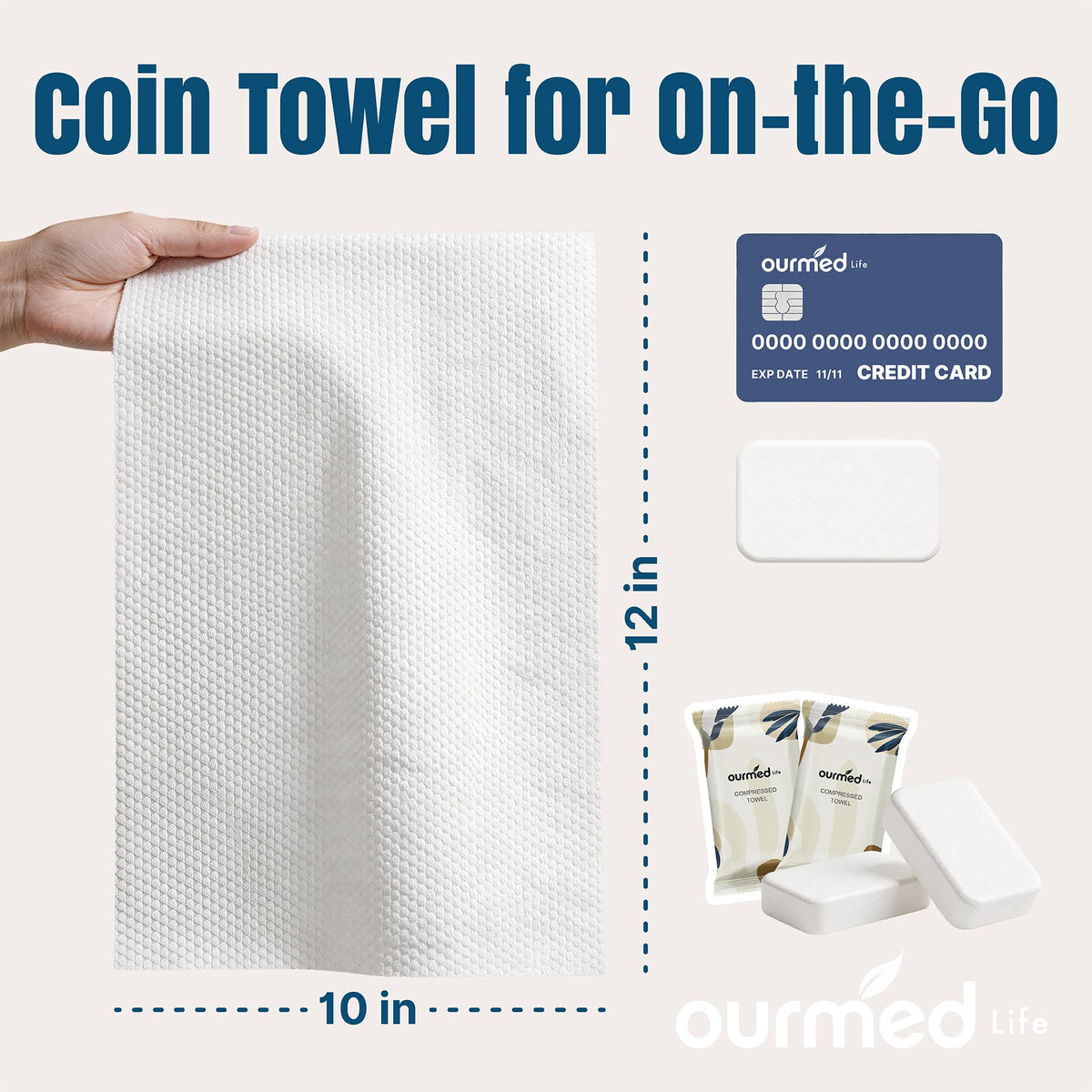 ourmed life close-up of compressed tablets, highlighting compact storage benefit