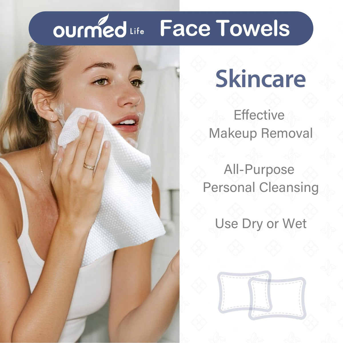 Ourmed Life close-up of textured pearl side for effective makeup removal