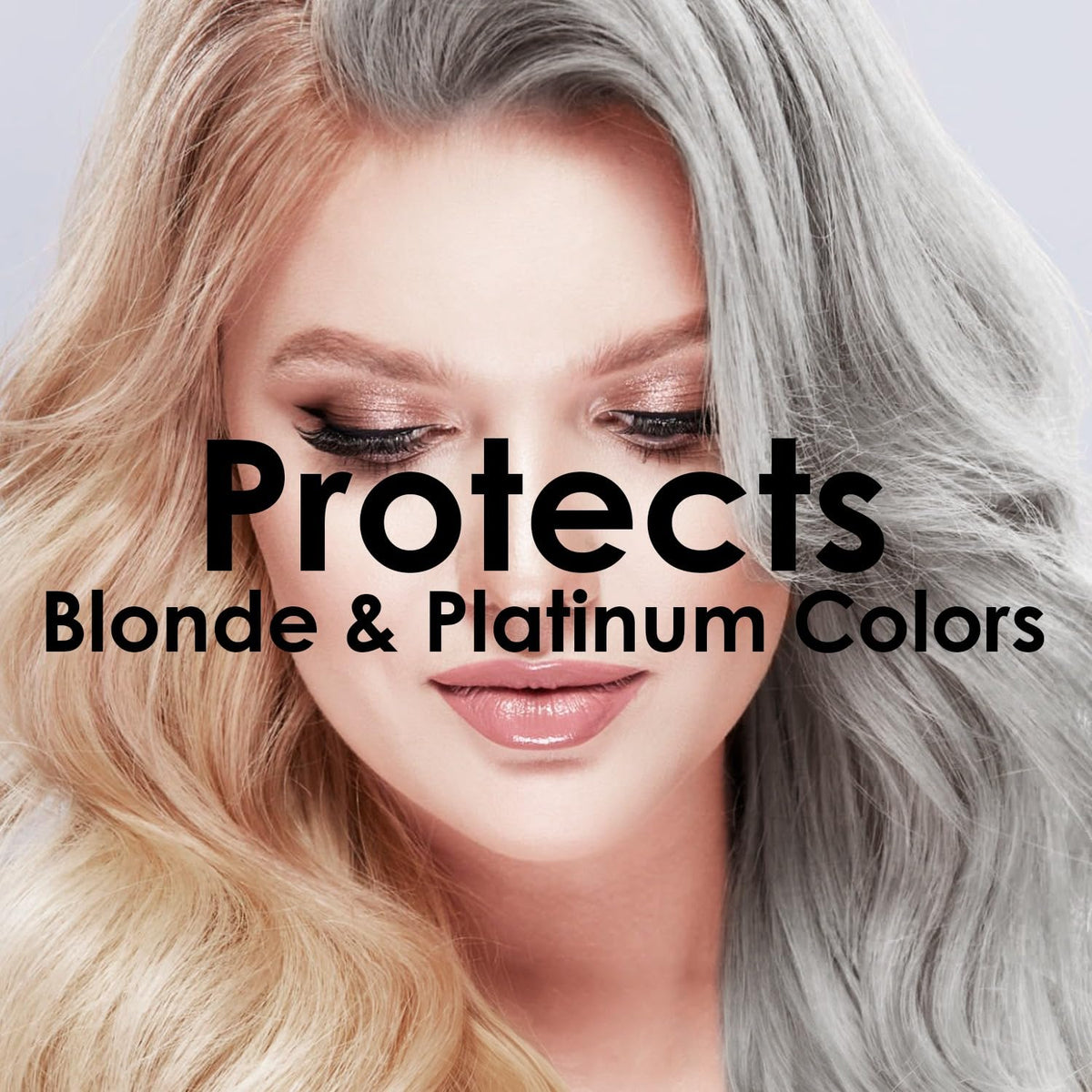 OURO shampoo pump dispensing violet-tinted texture, shows easy application benefit