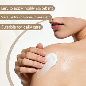 Outfield Organics applied to hands showing easy spread for massage benefit