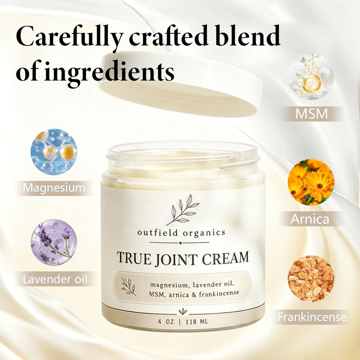 Outfield Organics botanical ingredients display highlighting natural-scent profile