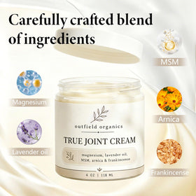 Outfield Organics botanical ingredients display highlighting natural-scent profile
