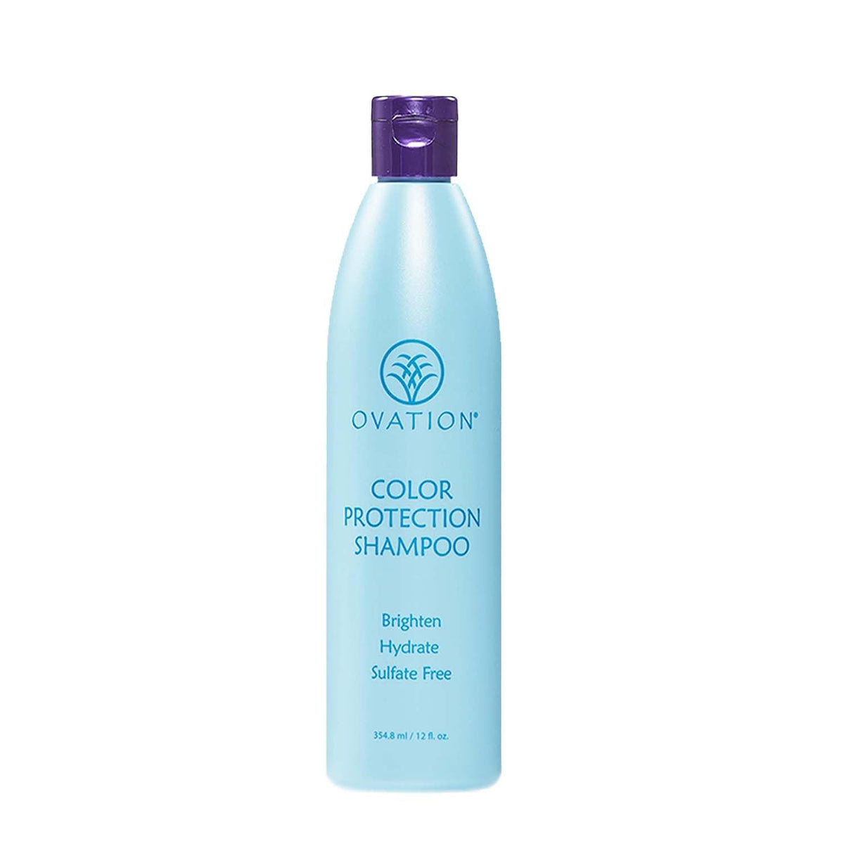 Ovation Hair front bottle view showing brightening shampoo benefits