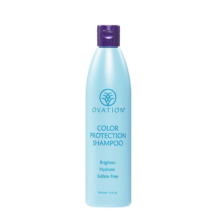 Ovation Hair front bottle view showing brightening shampoo benefits