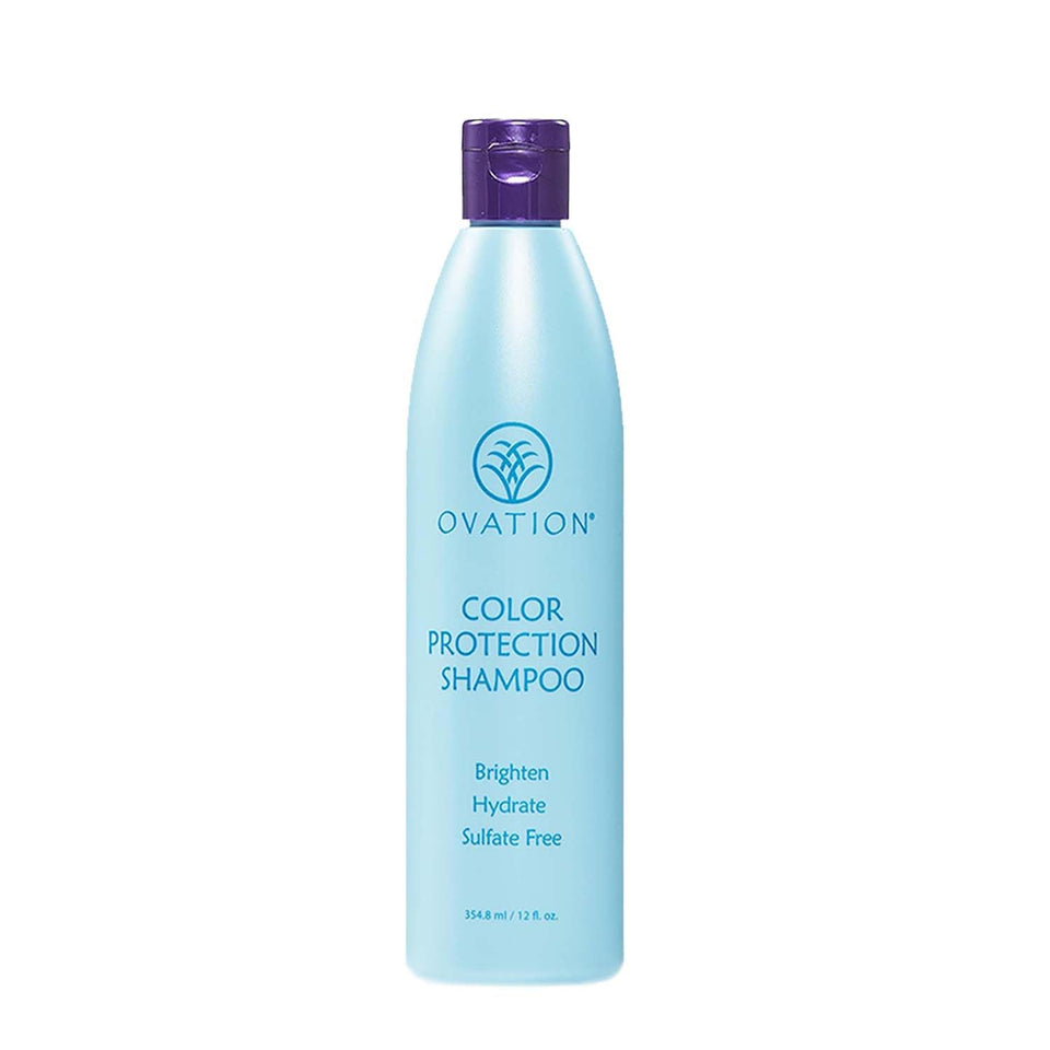 Ovation Hair front bottle view showing brightening shampoo benefits
