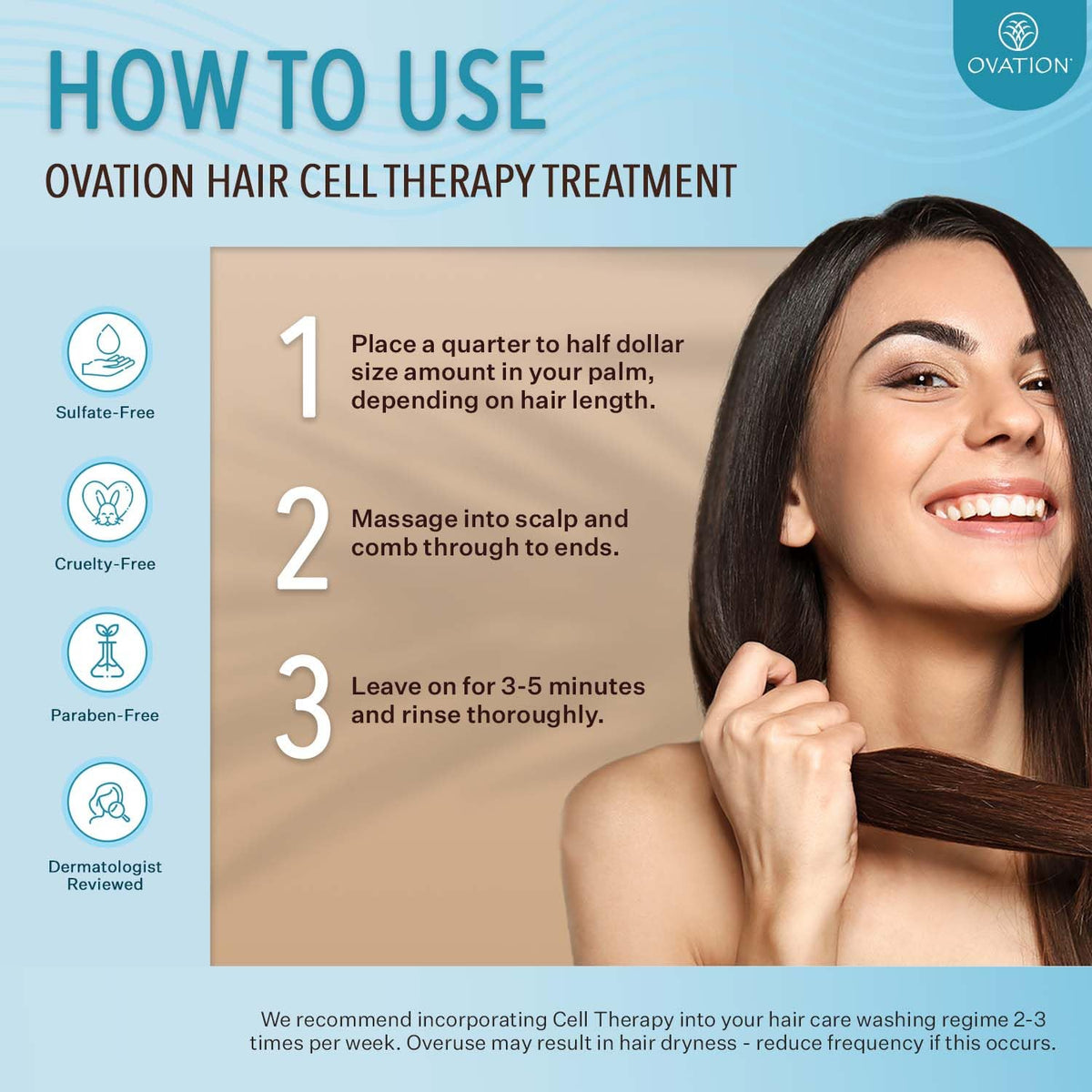 Ovation Hair before and after comparison demonstrating fuller hair