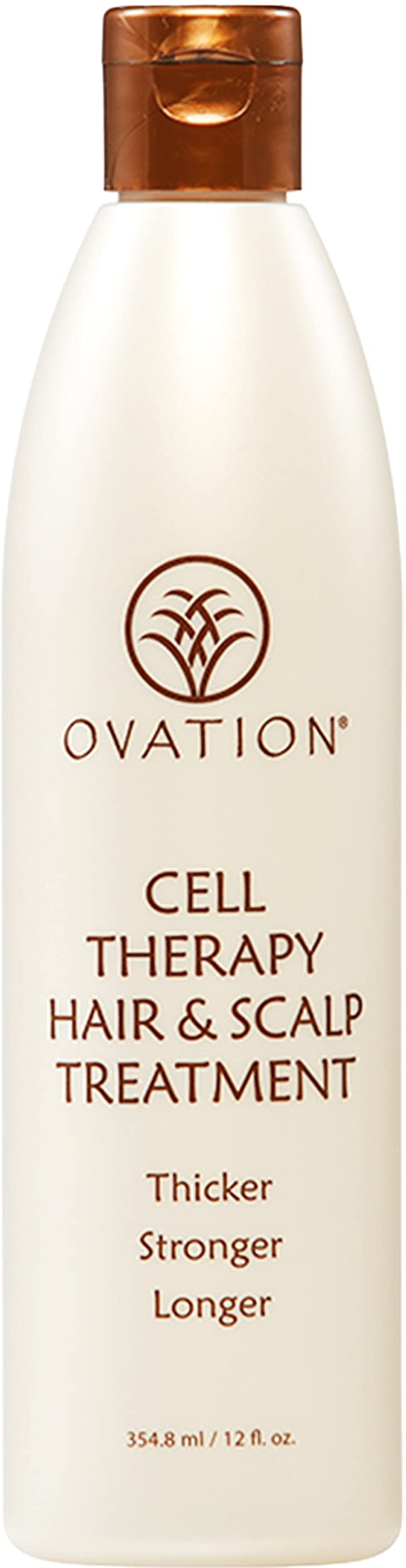 Ovation Hair front packaging showing bottle and benefits