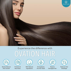 Ovation Hair lifestyle bathroom setup suggesting daily use benefit