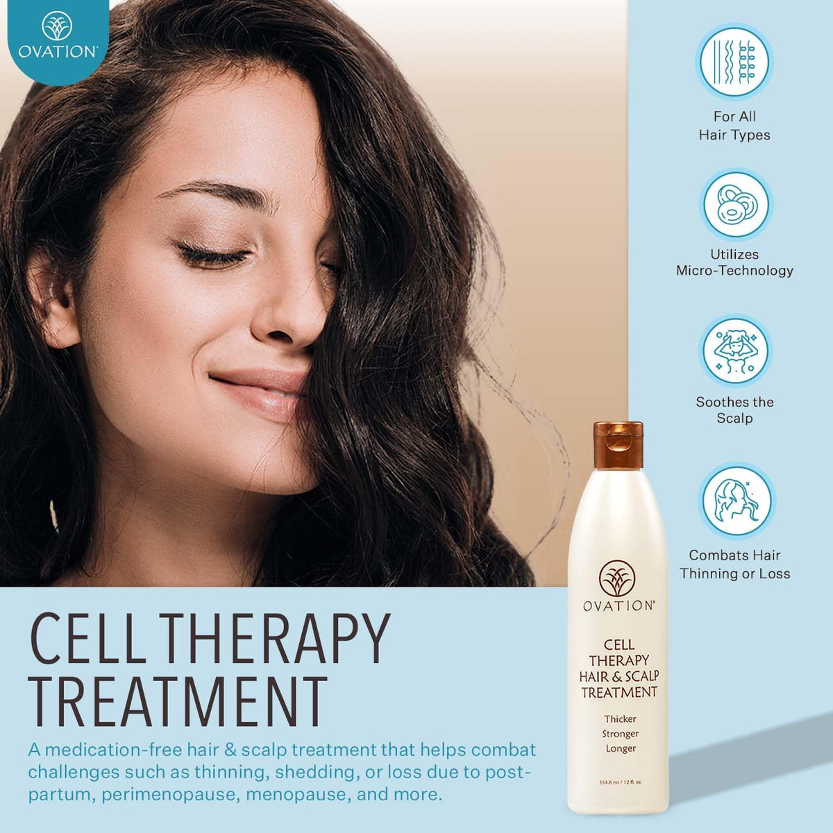 Ovation Hair texture close-up highlighting concentrated formula
