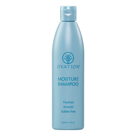 Ovation Hair front bottle view showing clean packaging and moisturizing benefits