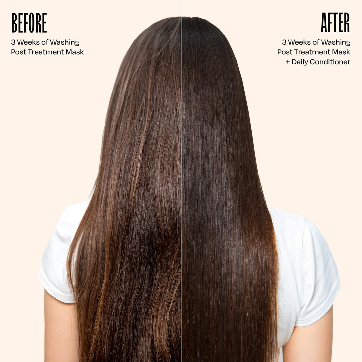 oVertone applying conditioner in shower demonstrating quick color refresh