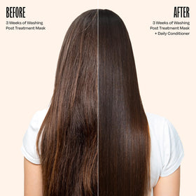 oVertone applying conditioner in shower demonstrating quick color refresh