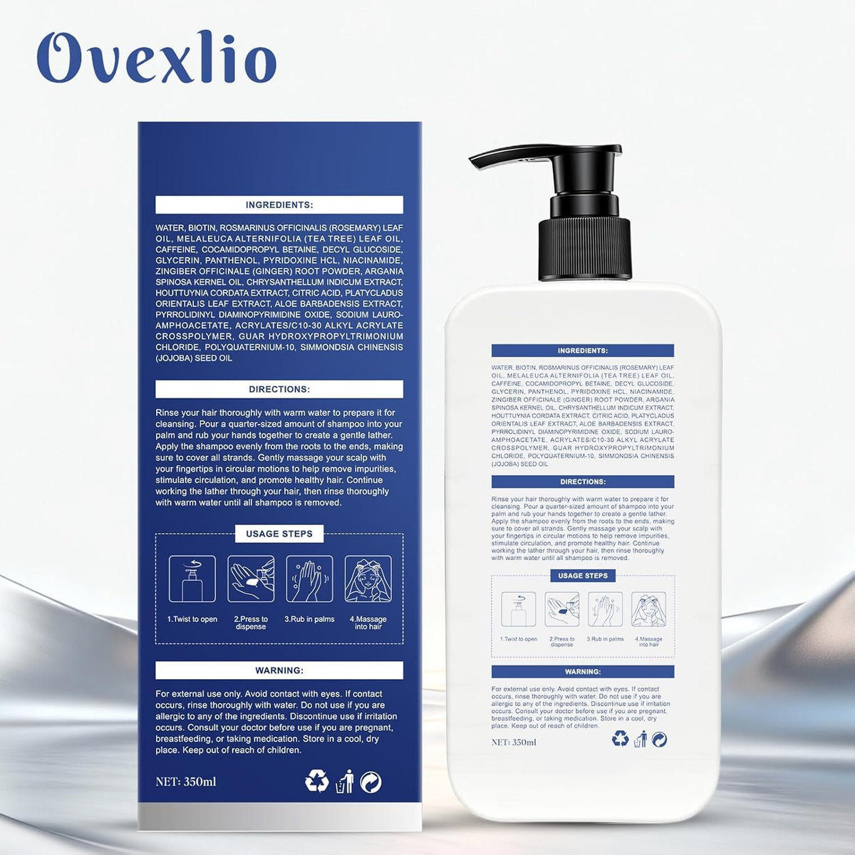 OVEXLIO before and after hair showing fuller-looking results over time