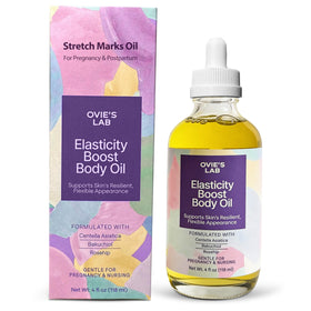 Ovie's Lab bottle front view showing calm packaging and travel-friendly size
