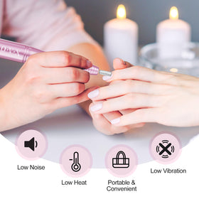 OVX array of metal bits and sanding bands showing versatile nail care options