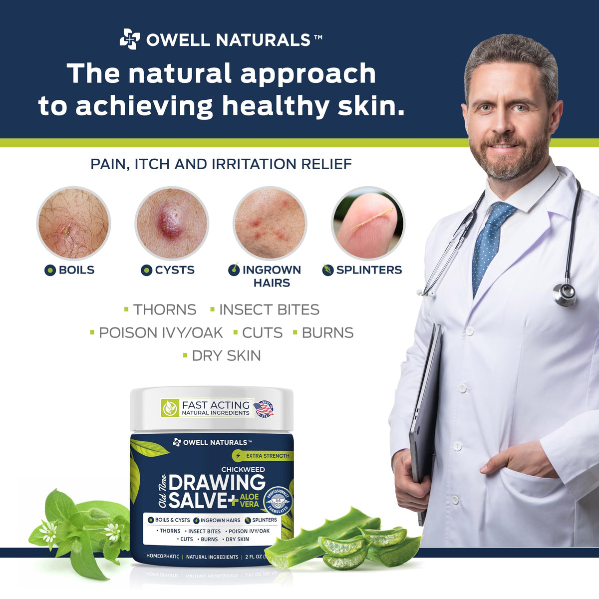 Owell Naturals salve texture close-up highlighting smooth balm for easy absorption