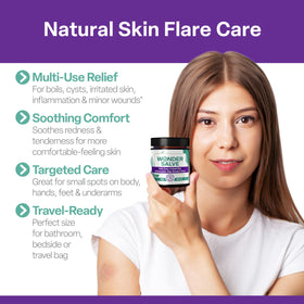 Applying Owell Naturals salve to inner thigh to reduce chafing and soothe skin