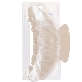 OWIIZI front view of white marble clip showing shape and fashion benefit