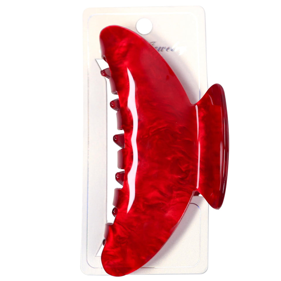 OWIIZI front view red marble clip shows elegant pattern and secure hold