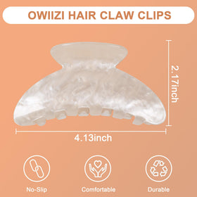 OWIIZI size scale next to ruler shows 4.13 inch span for thick hair