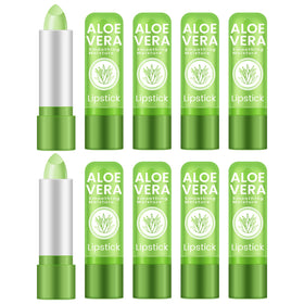 Ownest pack of ten lip balms showing neat front arrangement and convenience