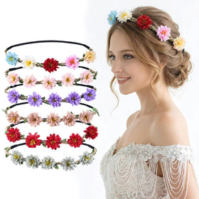 ownoxy front view of six flower crowns in packaging, shows color variety and gift-ready appeal