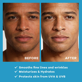 Oxbraver moisturizer spread on wrist showing lightweight coverage