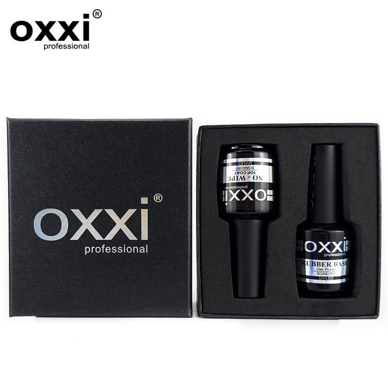 OXXI Professional rubber base brush applying elastic base gel demonstrating smooth coverage and flexibility