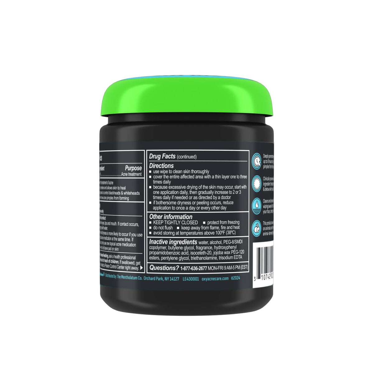 Oxy textured pad close-up highlighting exfoliating surface for unclogging pores