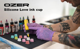 OZER heart cups arranged on a studio bench for tidy, professional workspace