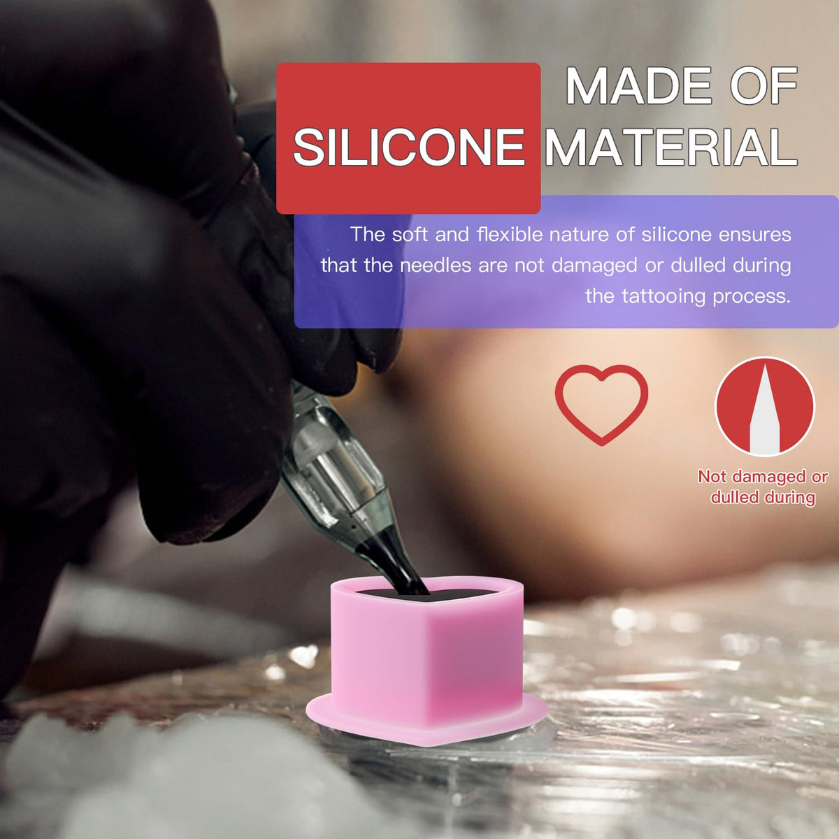 OZER silicone texture stretched to show durability and easy-clean benefit