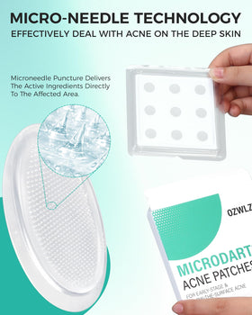 OZWLZV close-up of microdart patch texture showing dissolvable tips for deeper delivery